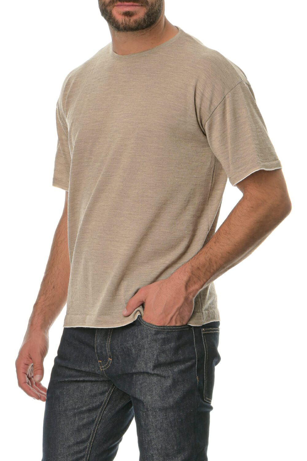 Merino Wool natural Man T-Shirt - Image 2