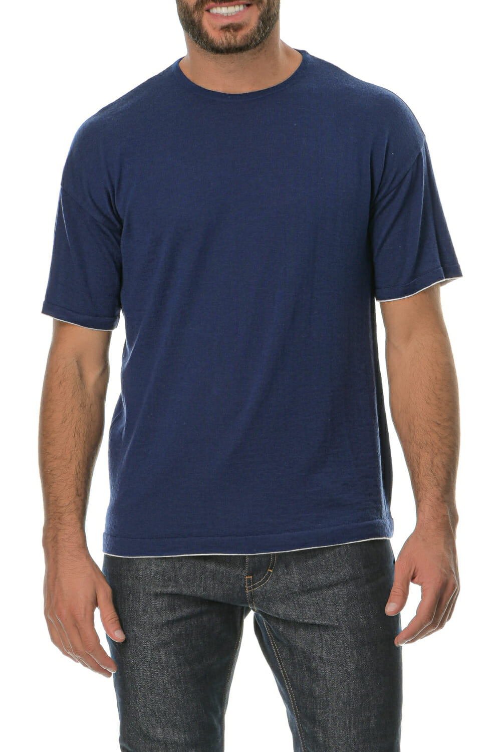 Merino Wool blueink Man T-Shirt