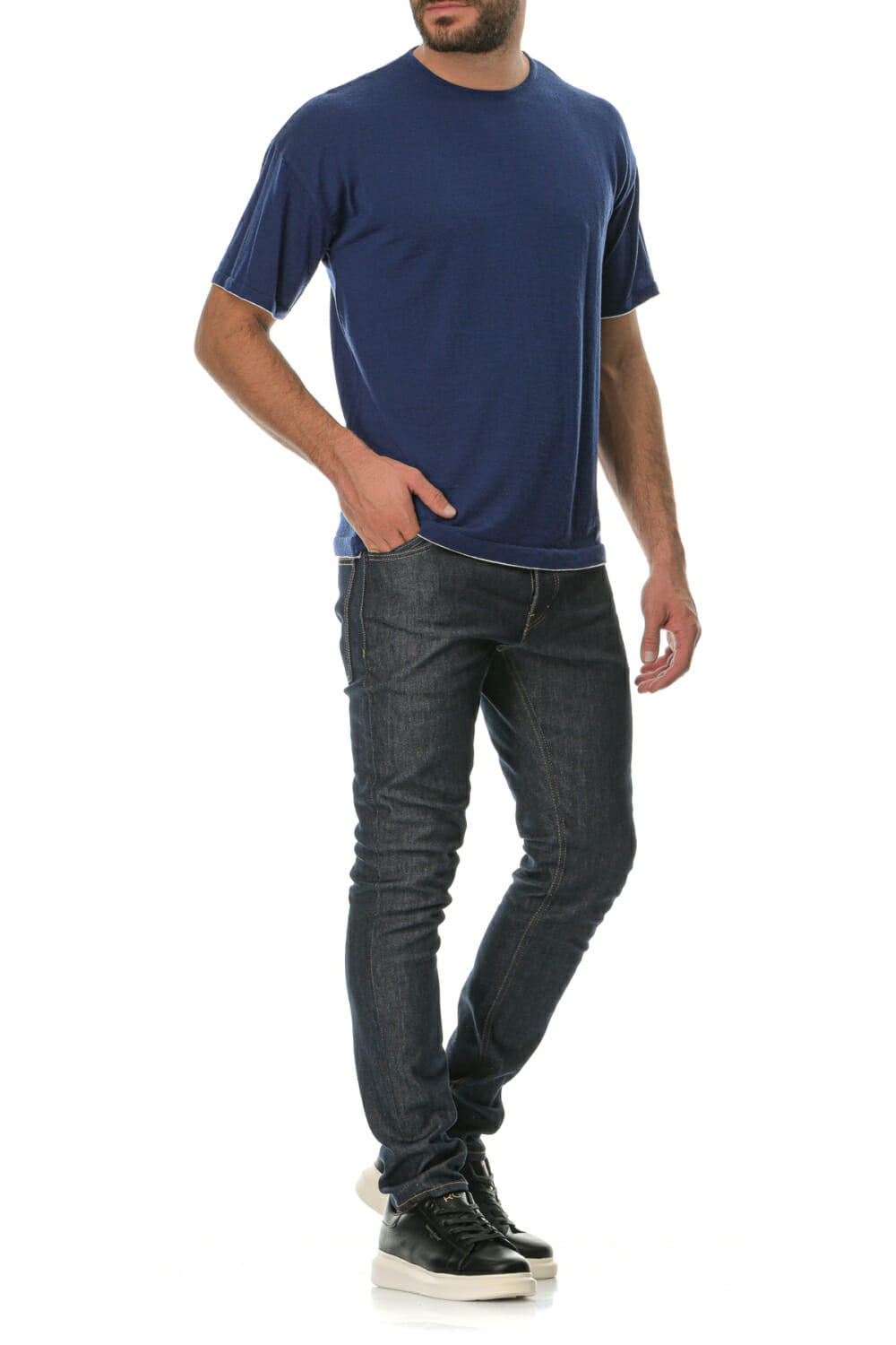 Merino Wool blueink Man T-Shirt - Image 6
