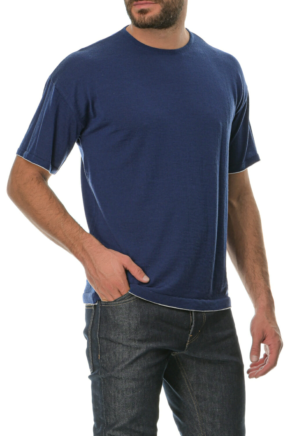Merino Wool blueink Man T-Shirt - Image 3