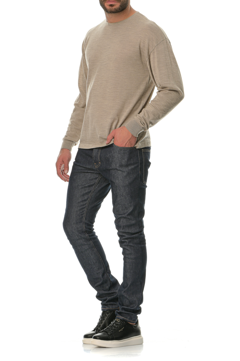 Merino Wool natural Man T-Shirt Lsl - Image 8