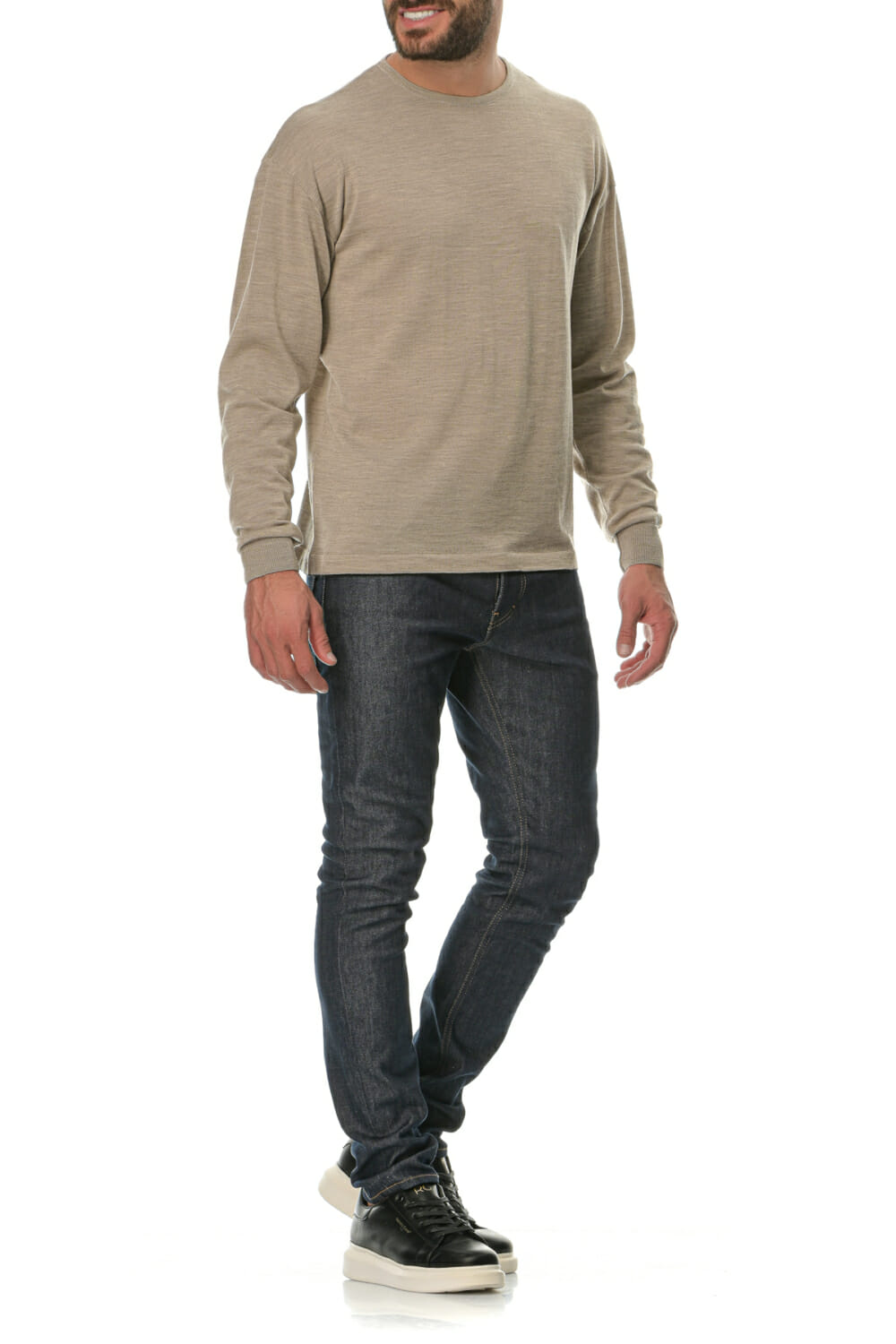 Merino Wool natural Man T-Shirt Lsl - Image 9