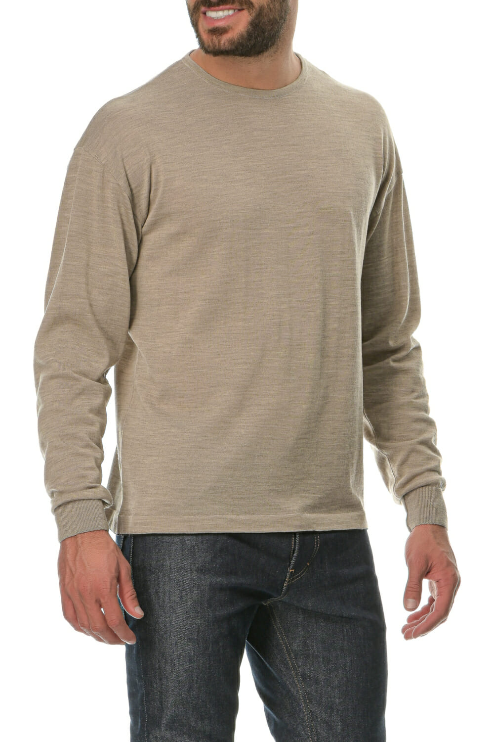 Merino Wool natural Man T-Shirt Lsl - Image 3