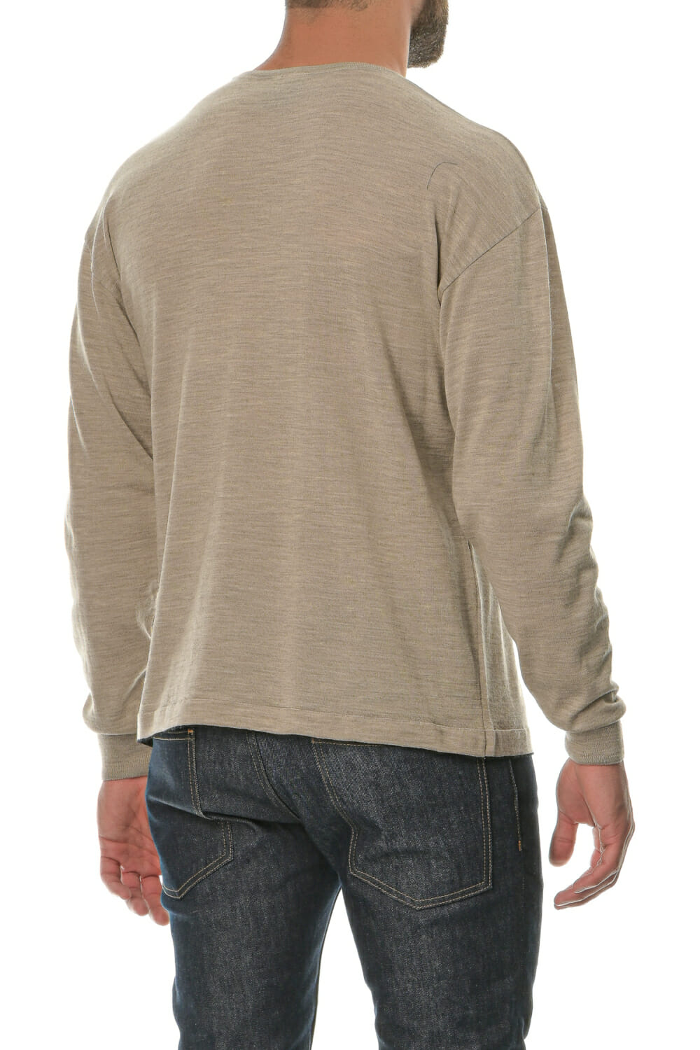 Merino Wool natural Man T-Shirt Lsl - Image 6