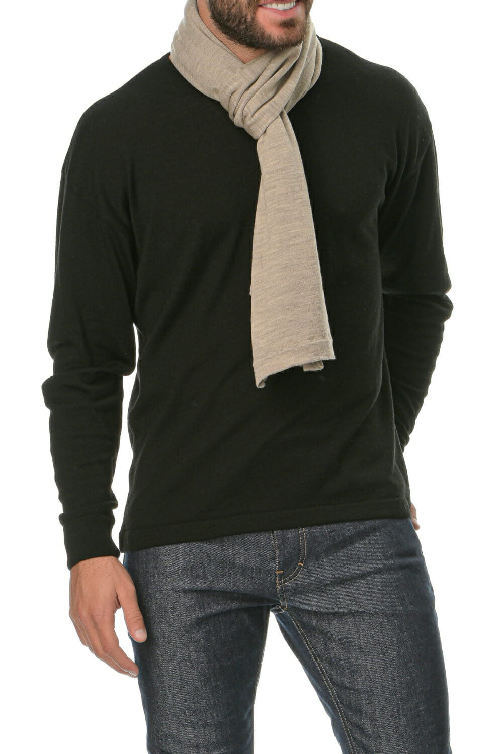 Merino Wool natural Man Scarf