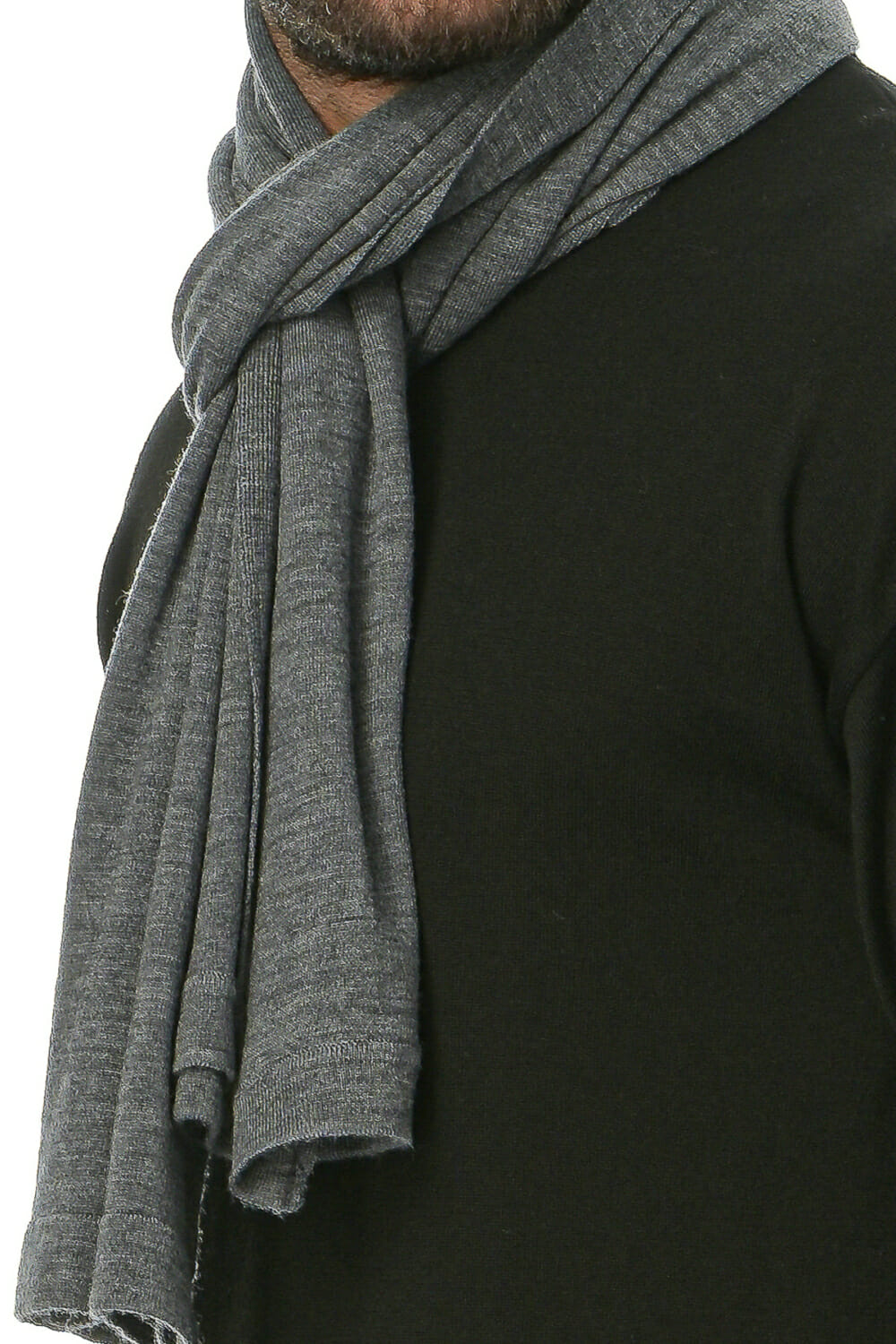 Merino Wool gray Man Scarf - Image 7