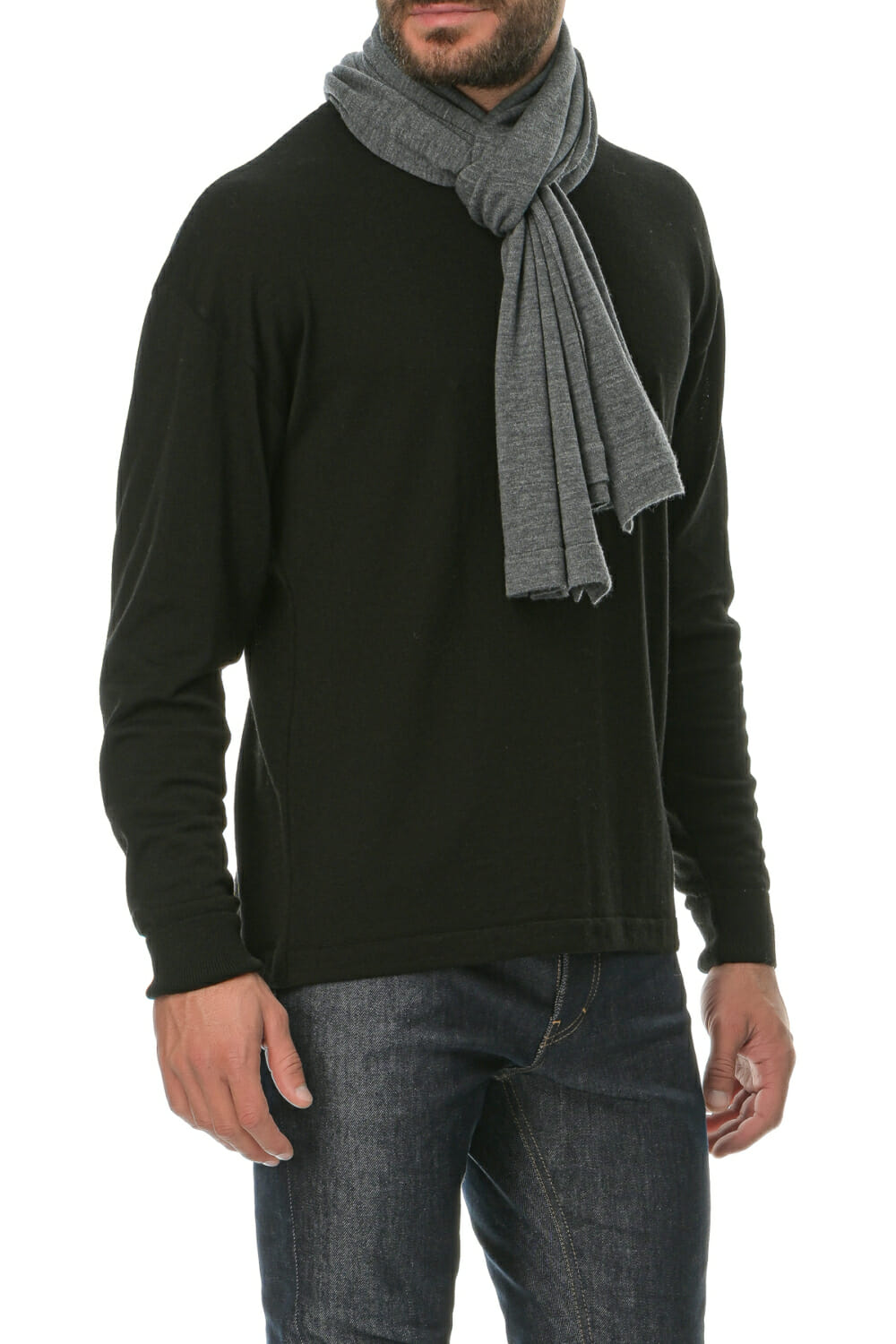Merino Wool gray Man Scarf - Image 3