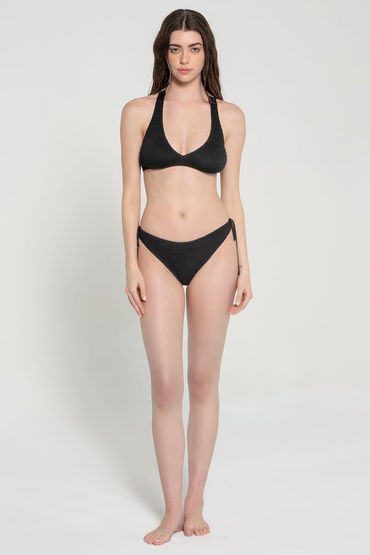 Pepper Vally cotton triangle bikini black hero