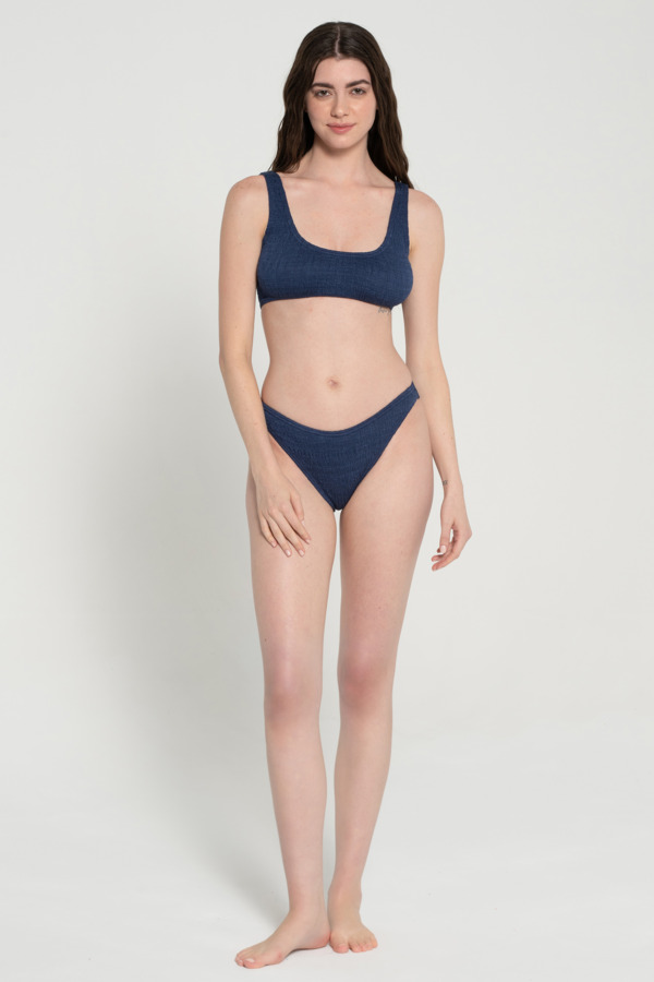 Pepper Vally cotton swimwear bikini bustier ocean blue hero