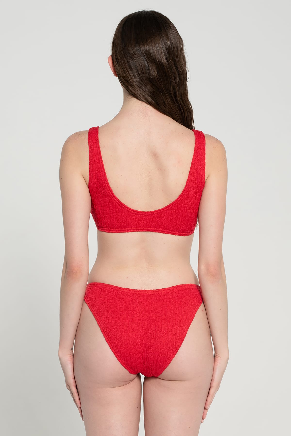 Pepper Vally cotton swimwear bikini bustier red back